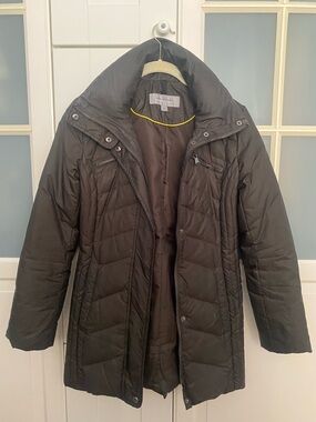 Preloved MARC New York Women's Quilted Winter Coat - Size XS Dark Olive